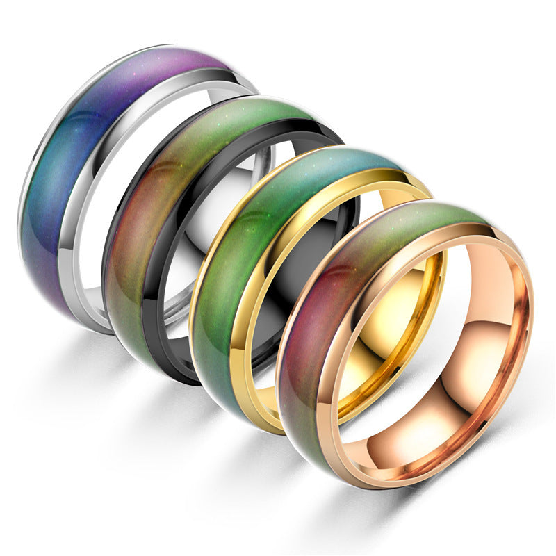 New Disgn Temperature Change Color Mood Ring Hot Sale Jewelry Smart Discolor Rings Best Gift For Friends Free Shipping